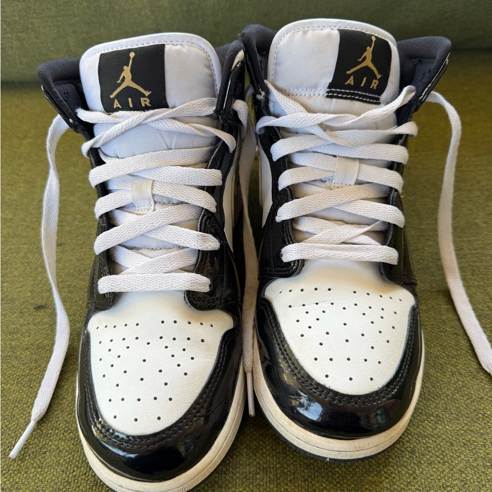 Nike Air Jordan Kids Sneakers - Black, White, and Gold